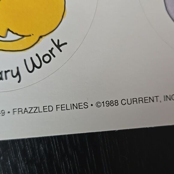 Frazzled Felines 1 Sheet of Cat Stickers Current  1988 Made in USA 6 Total - Picture 8 of 14